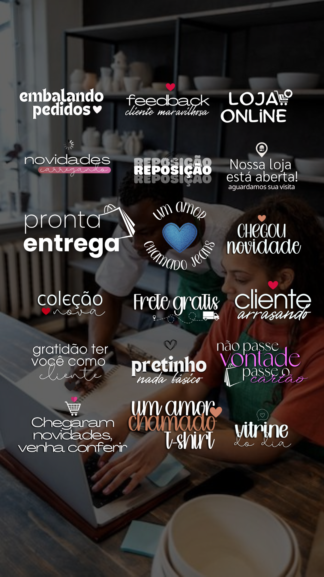 Figurinhas para vendas e lojas