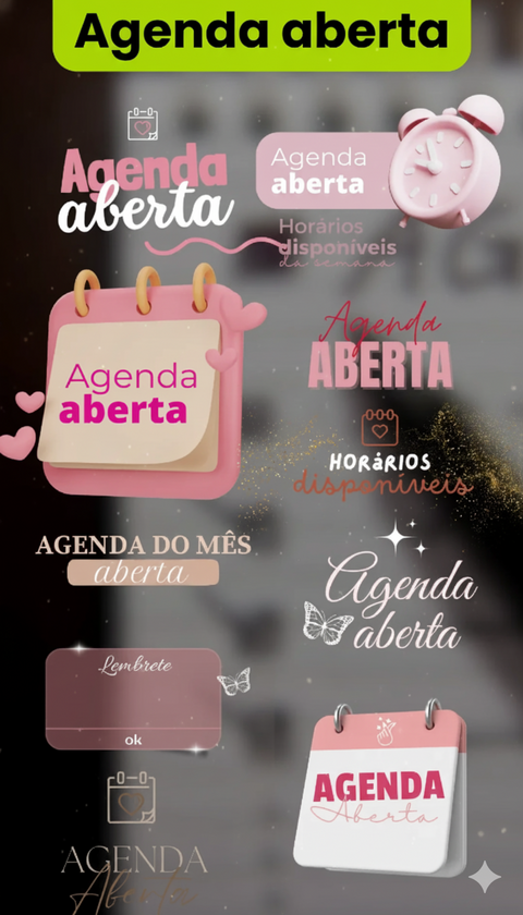 Figurinhas para agenda e atendimento