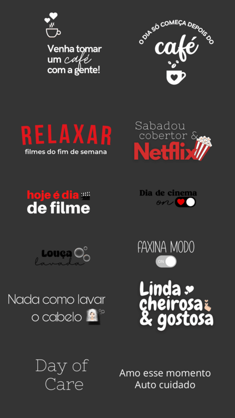 Figurinhas para beleza e autocuidado