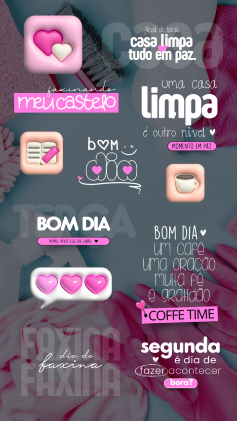 Figurinhas para café e rotina