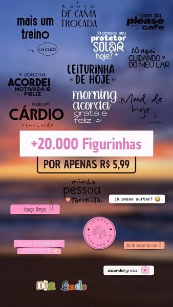 Prévia com figurinhas de treino, café e dia a dia